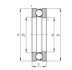 7 mm x 19 mm x 6 mm Outer Diameter (mm) FAG 51122 Thrust Ball Bearings