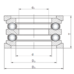 17 mm x 35 mm x 10 mm Angle (α) ISO 54210U+U210 Thrust Ball Bearings