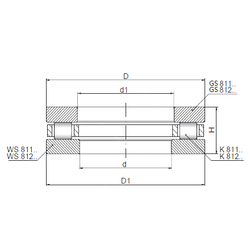 90 mm x 225 mm x 54 mm B ISO 81292 Thrust Roller Bearings