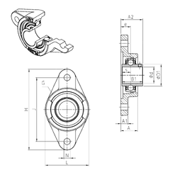 45,915 mm x 75 mm x 18 mm Outer Diameter (mm) SNR UCFL207 Bearing Units